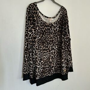NWOT Michael Kors Velvet Leopard Top